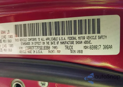 2015 Ram 1500 Express from USA, damaged, VIN 1C6RR7FT7FS618380